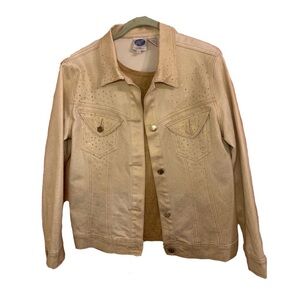 Vintage Embellished Jean Jacket by Diane Gilman 90s Y2K